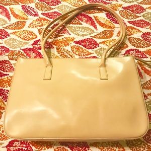 Cream Bag Made In Italy Geniune Leather